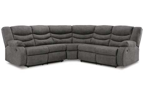Partymate Slate 2-Piece Reclining Sectional from Ashley - Luna Furniture