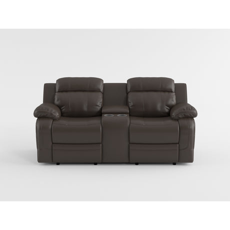 Marille Brown Bonded Leather Reclining Loveseat from Homelegance - Luna Furniture