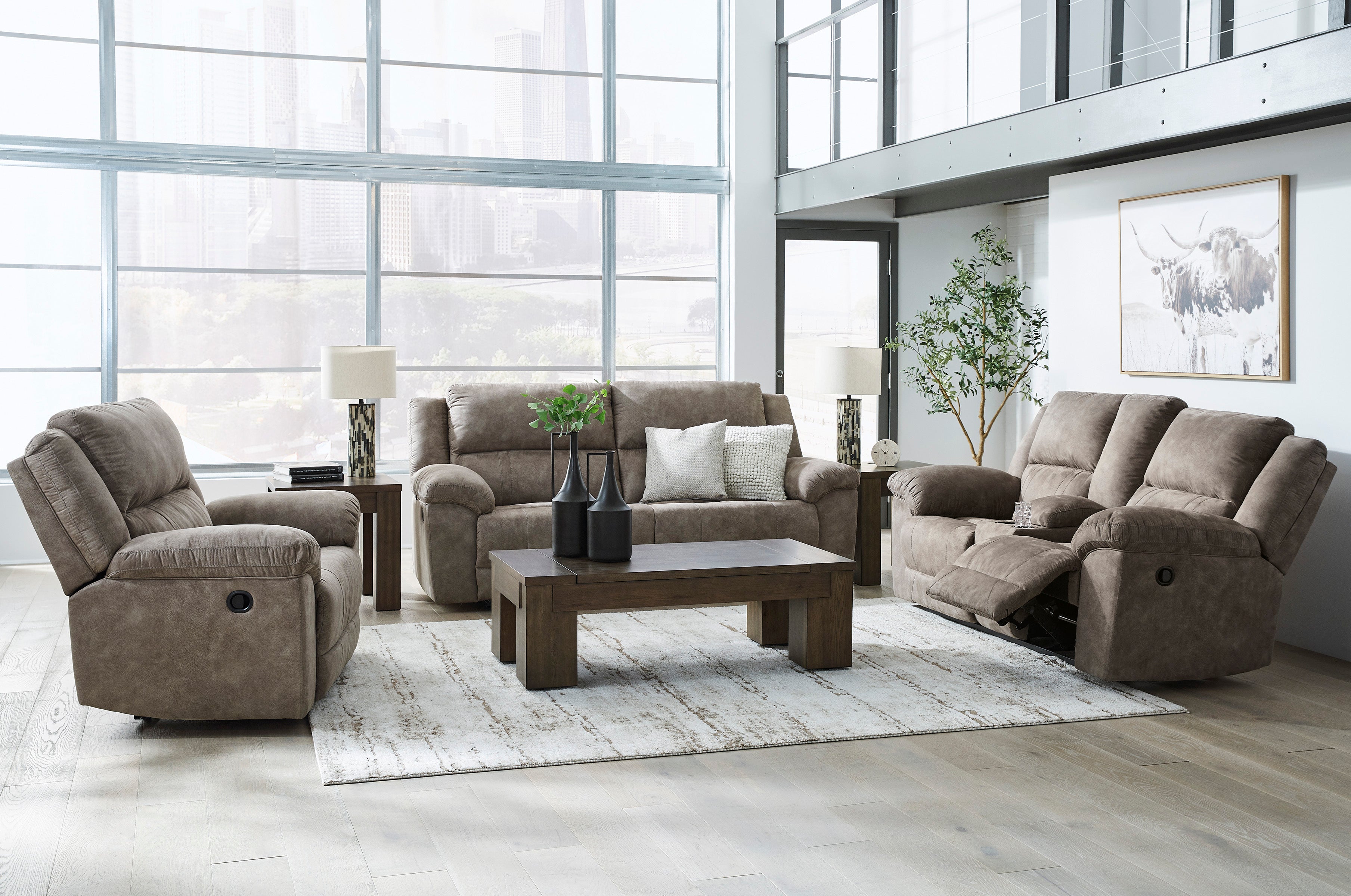 Ashley Laresview Fossil Reclining Living Room Set – Luna Furniture