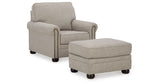 Gaelon Chair and Ottoman in Dune from Ashley Furniture - Luna Furniture