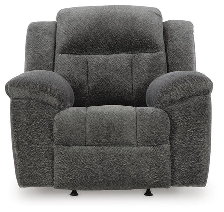 Frohn Graphite Reclining Sofa, Reclining Loveseat with Console and 2 Recliners from Ashley - Luna Furniture