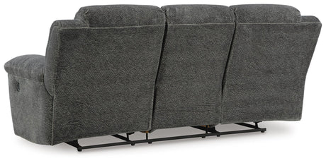Frohn Graphite Reclining Sofa, Reclining Loveseat with Console and 2 Recliners from Ashley - Luna Furniture