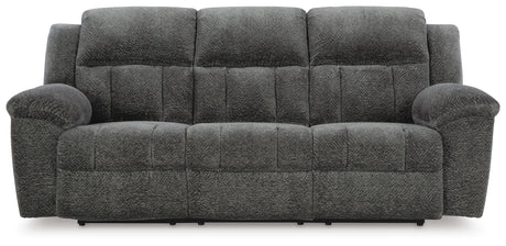 Frohn Graphite Reclining Sofa, Reclining Loveseat with Console and 2 Recliners from Ashley - Luna Furniture