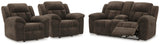 Frohn Chocolate Reclining Loveseat and 2 Recliners from Ashley - Luna Furniture