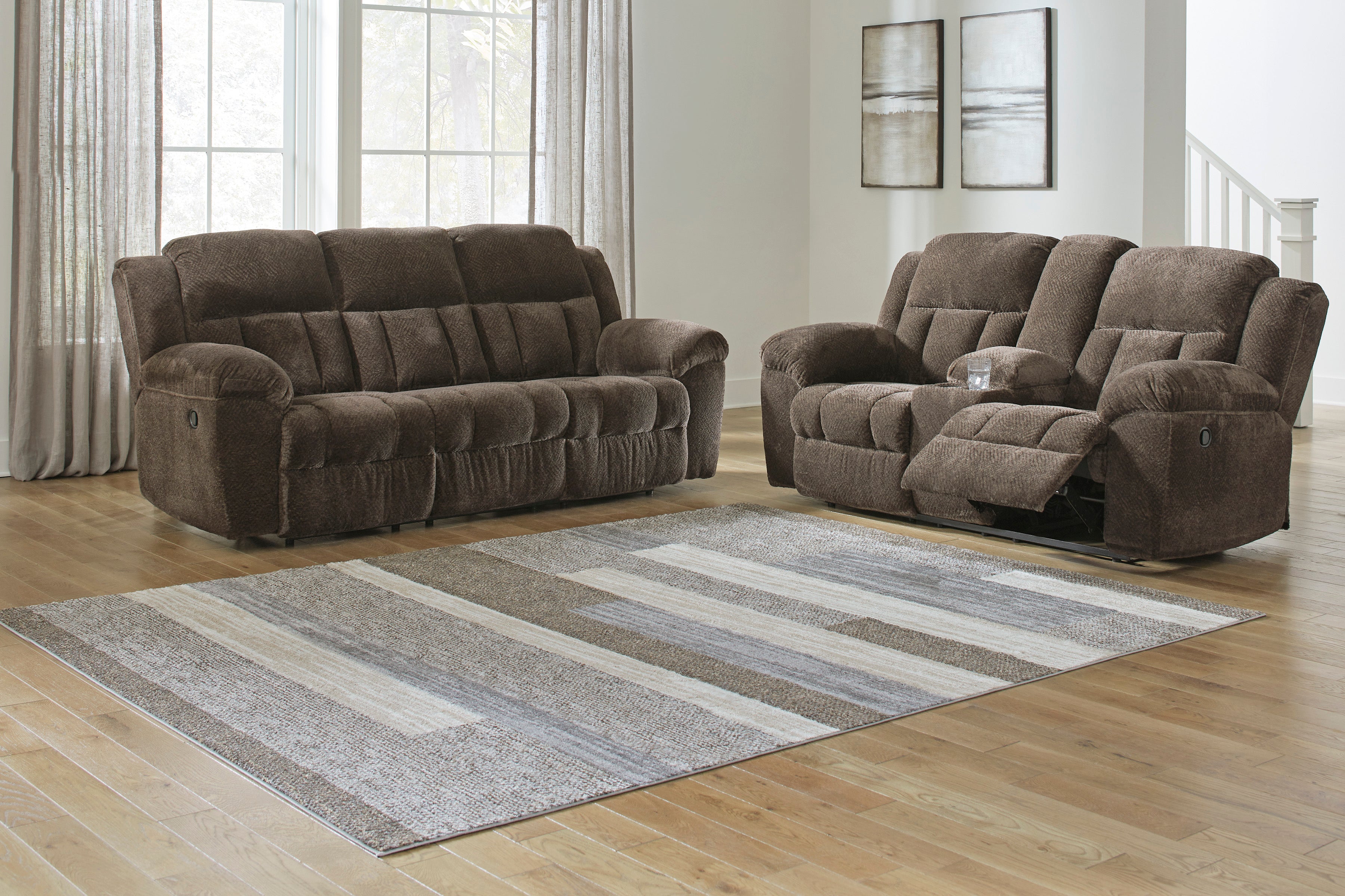 Ashley Frohn Chocolate Reclining Living Room Set – Luna Furniture