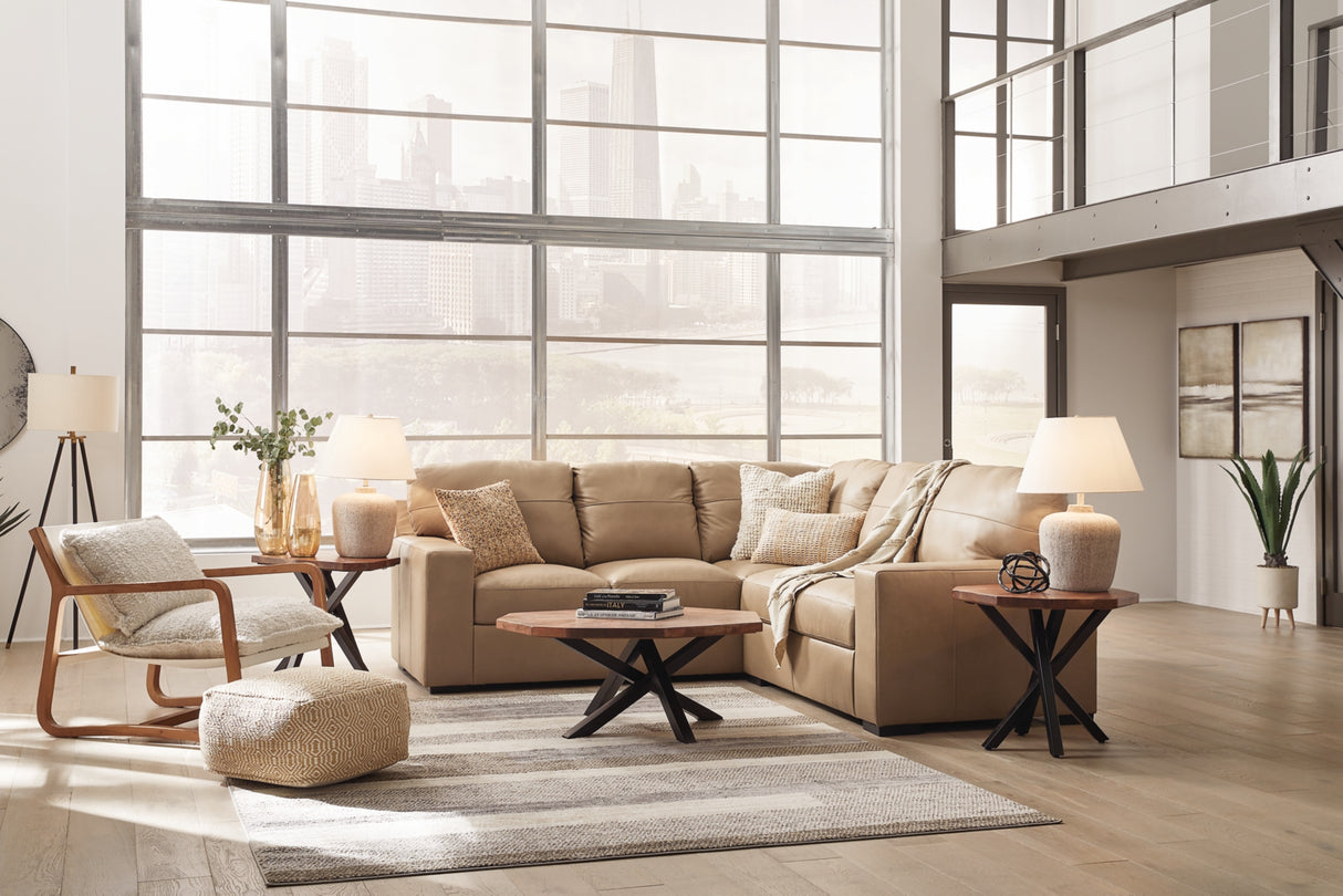 Bandon Toffee Leather 2-Piece LAF Sectional from Ashley Furniture - Luna Furniture