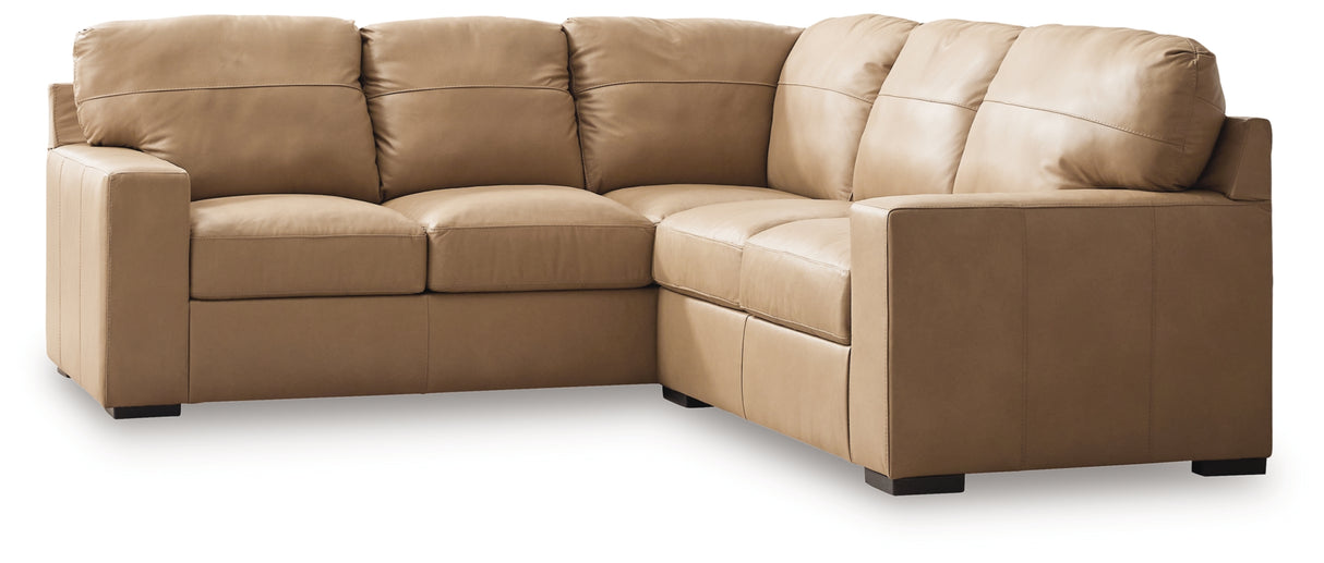 Bandon Toffee Leather 2-Piece LAF Sectional from Ashley Furniture - Luna Furniture