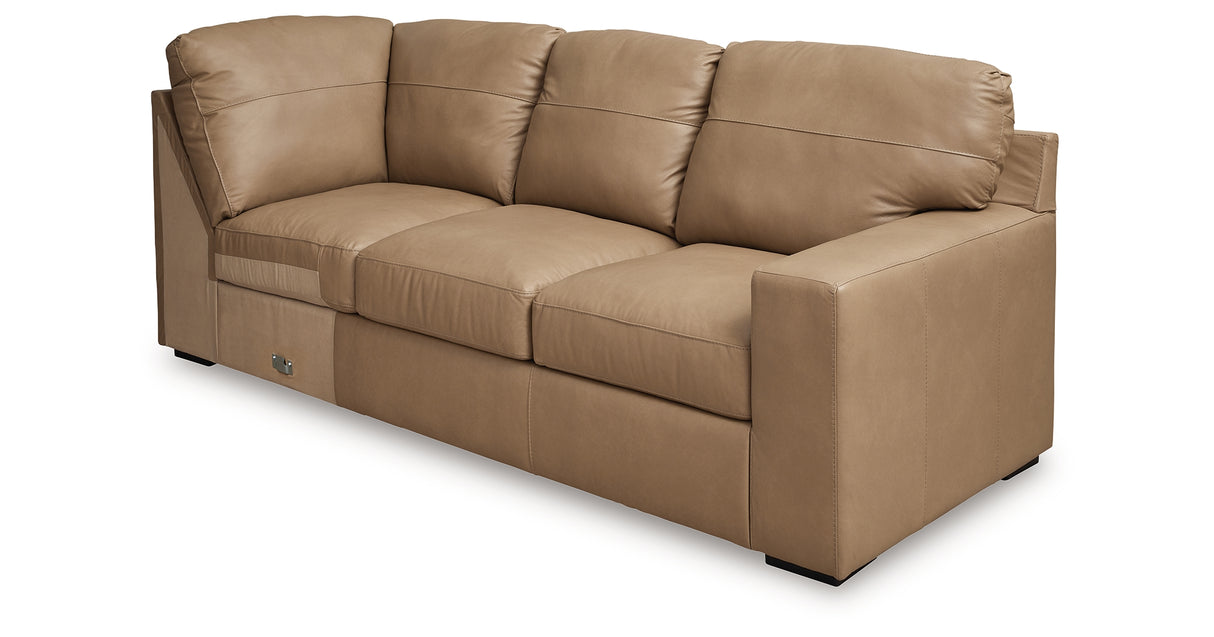 Bandon Toffee Right-Arm Facing Sofa with Corner Wedge from Ashley Furniture - Luna Furniture