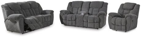 Foreside Charcoal Reclining Sofa, Loveseat and Recliner from Ashley - Luna Furniture