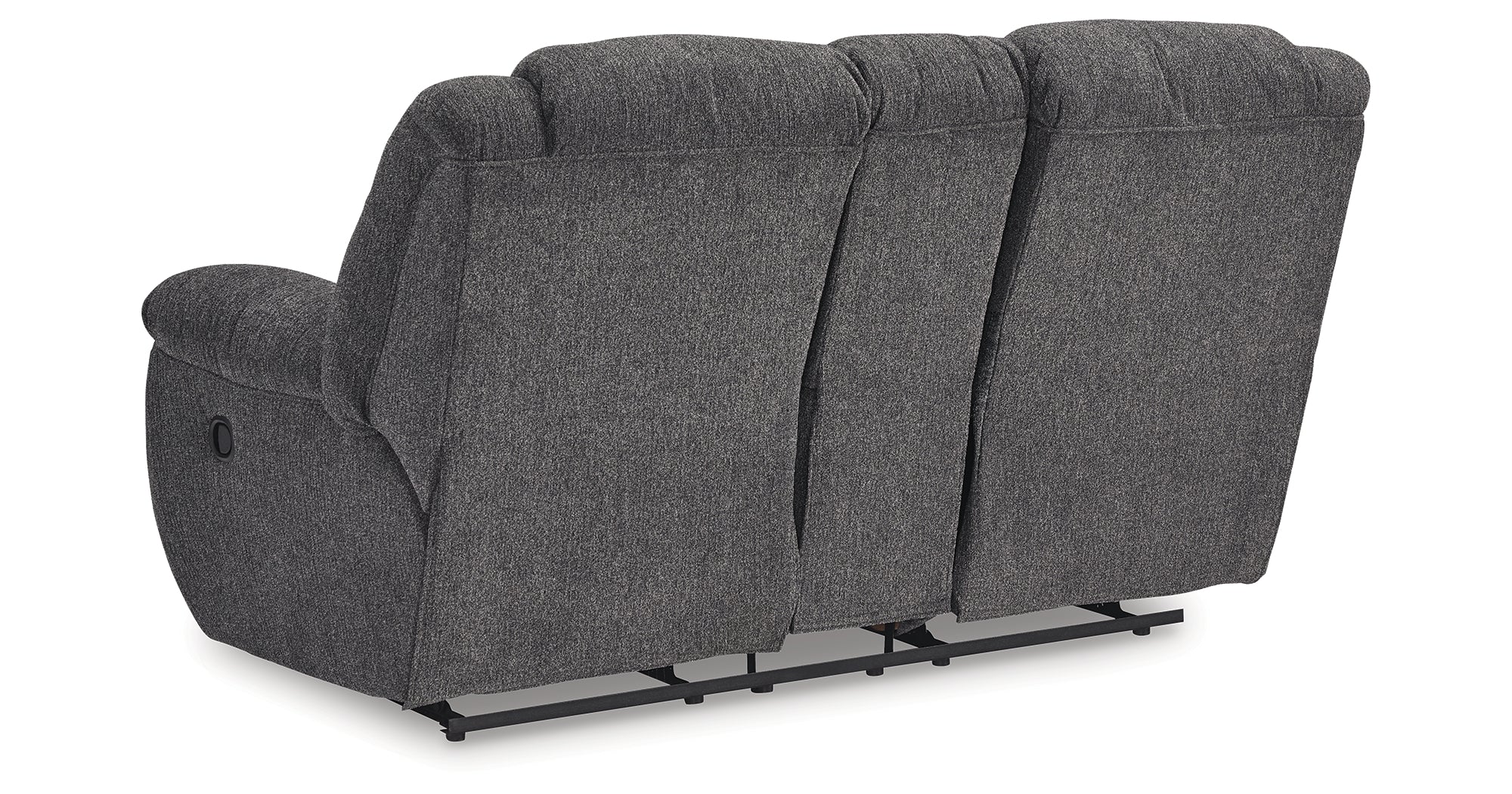 Foreside Charcoal Reclining Loveseat with Console – Luna Furniture