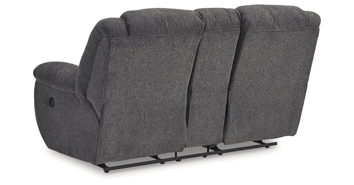 Foreside Charcoal Reclining Loveseat with Console from Ashley Furniture - Luna Furniture