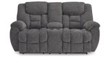 Foreside Charcoal Reclining Loveseat with Console from Ashley Furniture - Luna Furniture