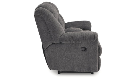 Foreside Charcoal Reclining Loveseat with Console from Ashley Furniture - Luna Furniture