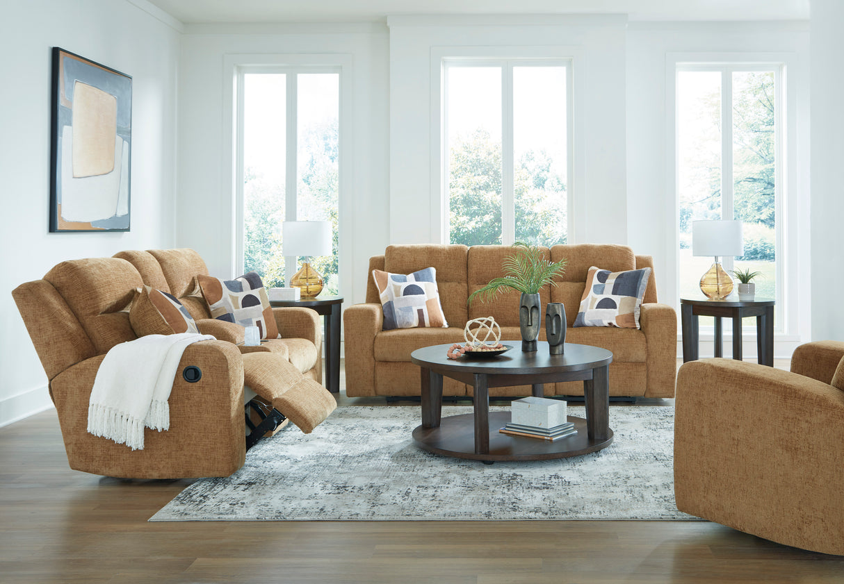 Kanlow Honey Reclining Living Room Set from Ashley - Luna Furniture