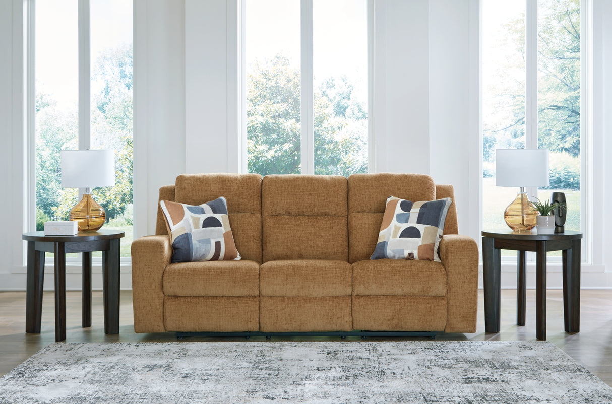 Kanlow Honey Reclining Sofa and Loveseat from Ashley - Luna Furniture