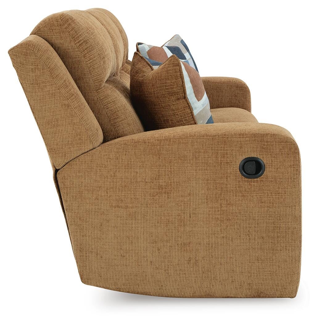 Kanlow Honey Reclining Sofa and Loveseat from Ashley - Luna Furniture