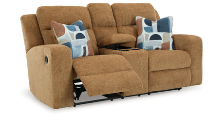 Kanlow Honey Reclining Sofa and Loveseat from Ashley - Luna Furniture