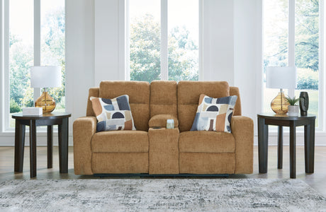 Kanlow Honey Reclining Sofa and Loveseat from Ashley - Luna Furniture