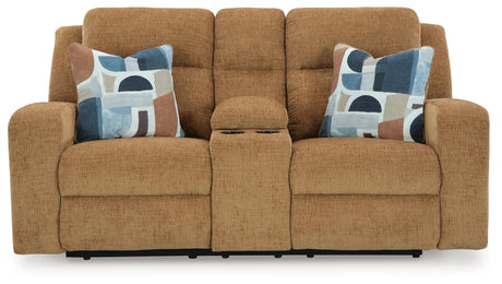 Kanlow Honey Reclining Sofa and Loveseat from Ashley - Luna Furniture