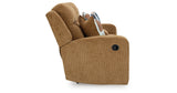 Kanlow Honey Reclining Loveseat with Console from Ashley Furniture - Luna Furniture