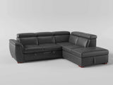 Barre Gray Faux Leather 2-Piece Storage Sleeper Sectional from Homelegance - Luna Furniture