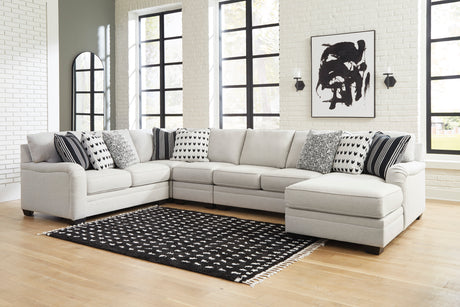 Huntsworth Dove Gray 5-Piece RAF Chaise Sectional