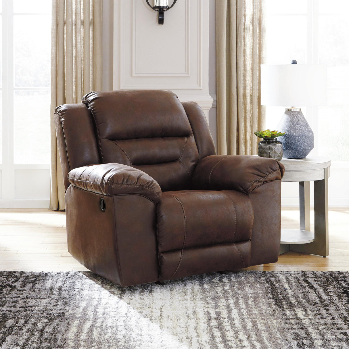 Stoneland Chocolate Recliner from Ashley Furniture - Luna Furniture