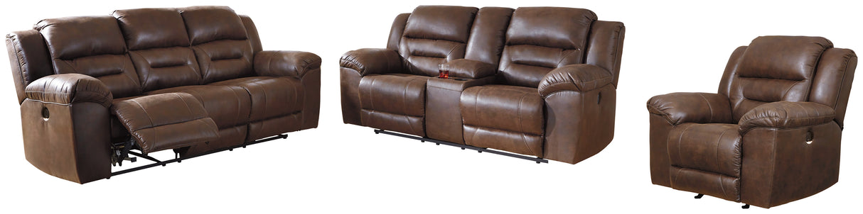 Stoneland Chocolate Power Reclining Sofa, Loveseat and Recliner from Ashley - Luna Furniture
