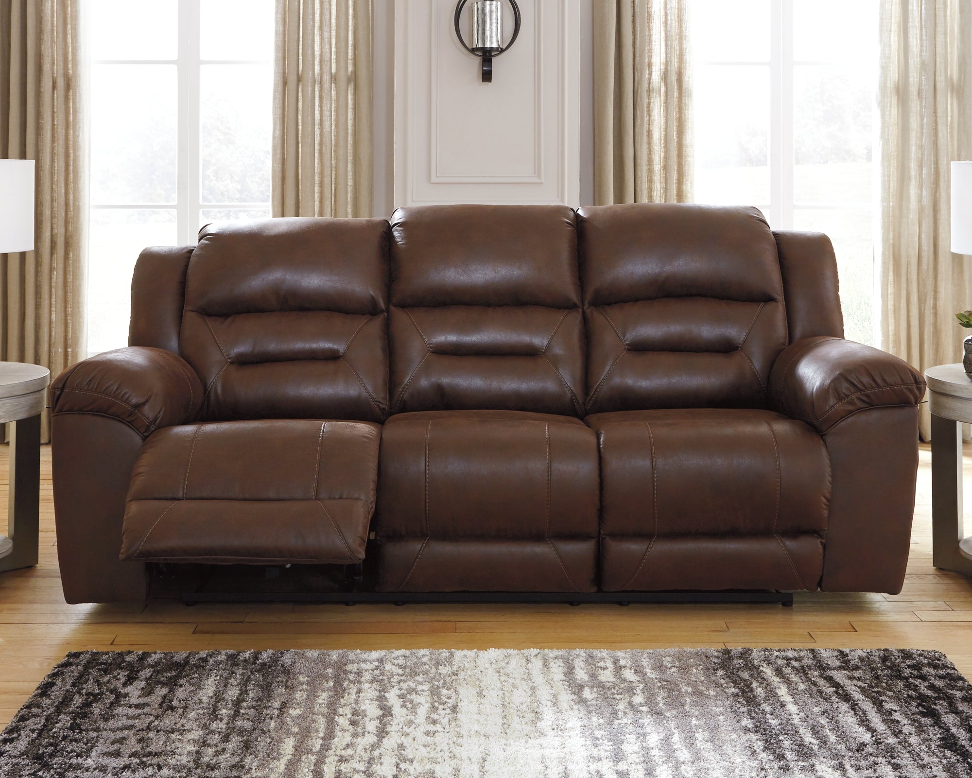 Stoneland Chocolate Power Reclining Sofa – Luna Furniture