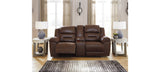 Stoneland Chocolate Power Reclining Loveseat with Console from Ashley - Luna Furniture