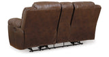 Stoneland Chocolate Reclining Loveseat with Console from Ashley - Luna Furniture