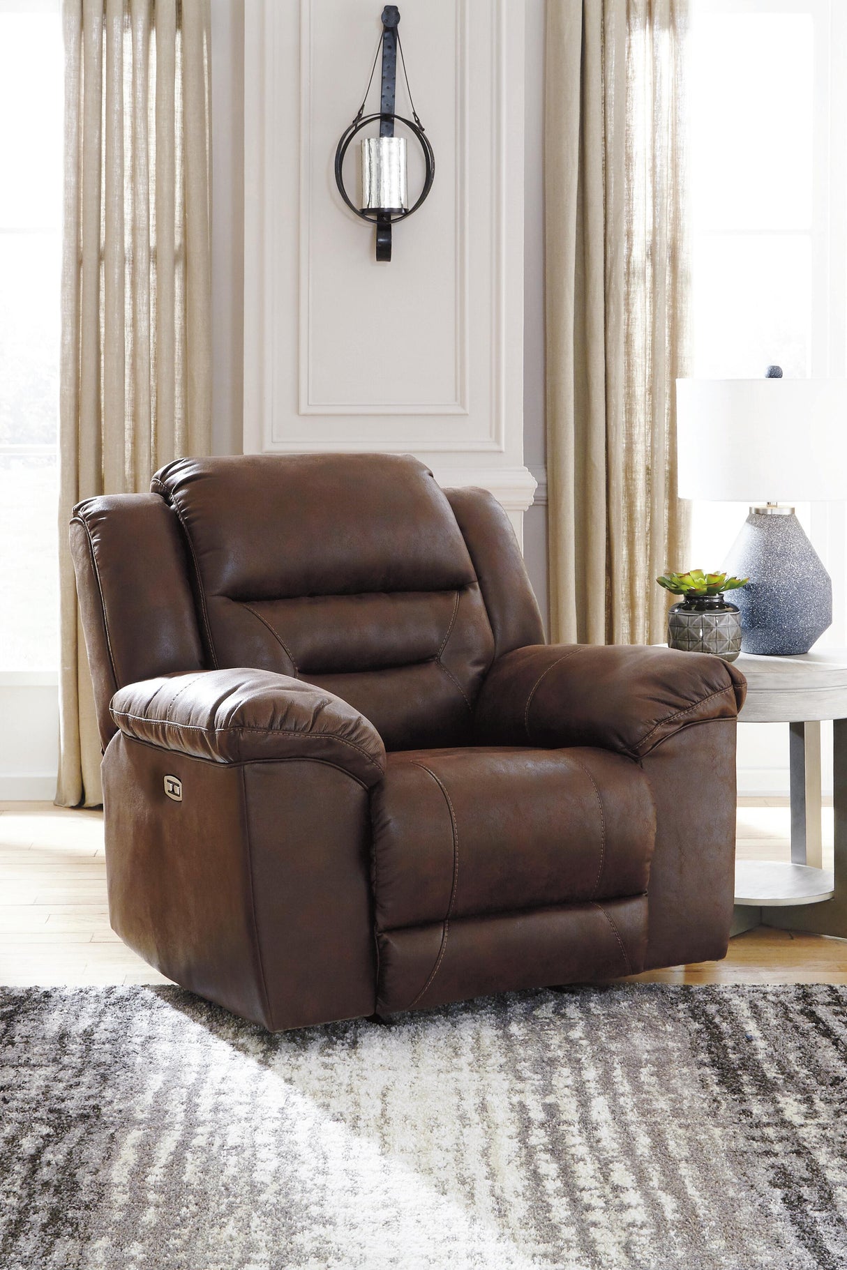 Stoneland Chocolate Power Recliner from Ashley Furniture - Luna Furniture