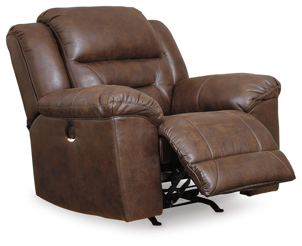 Stoneland Chocolate Power Reclining Loveseat with Console and 2 Recliners from Ashley - Luna Furniture