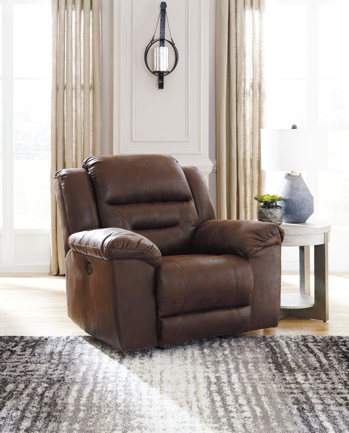 Stoneland Chocolate Power Reclining Loveseat with Console and 2 Recliners from Ashley - Luna Furniture
