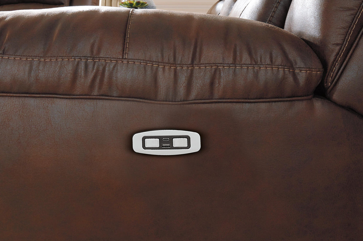 Stoneland Chocolate Power Reclining Sofa and Loveseat from Ashley Furniture - Luna Furniture