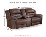 Stoneland Chocolate Reclining Loveseat with Console from Ashley Furniture - Luna Furniture