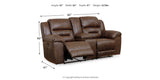 Stoneland Chocolate Power Reclining Loveseat with Console from Ashley - Luna Furniture