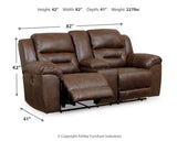 Stoneland Chocolate Power Reclining Loveseat with Console from Ashley Furniture - Luna Furniture