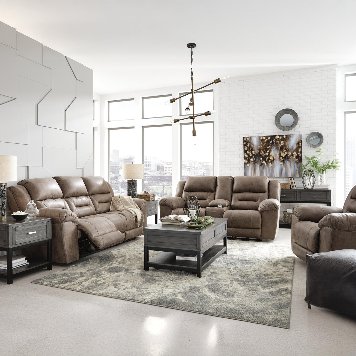 Stoneland Fossil Power Reclining Sofa from Ashley Furniture - Luna Furniture