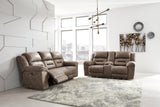 Stoneland Power Reclining Sofa and Loveseat in Fossil from Ashley Furniture - Luna Furniture