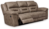 Stoneland Reclining Sofa, Loveseat and Recliner in Fossil from Ashley Furniture - Luna Furniture