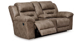 Stoneland Fossil Reclining Loveseat and Power Recliner from Ashley Furniture - Luna Furniture