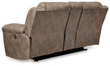 Stoneland Fossil Reclining Loveseat with Console from Ashley - Luna Furniture