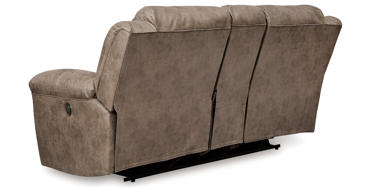Stoneland Fossil Power Reclining Loveseat with Console from Ashley - Luna Furniture