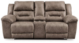 Stoneland Power Reclining Sofa, Loveseat and Recliner in Fossil from Ashley Furniture - Luna Furniture