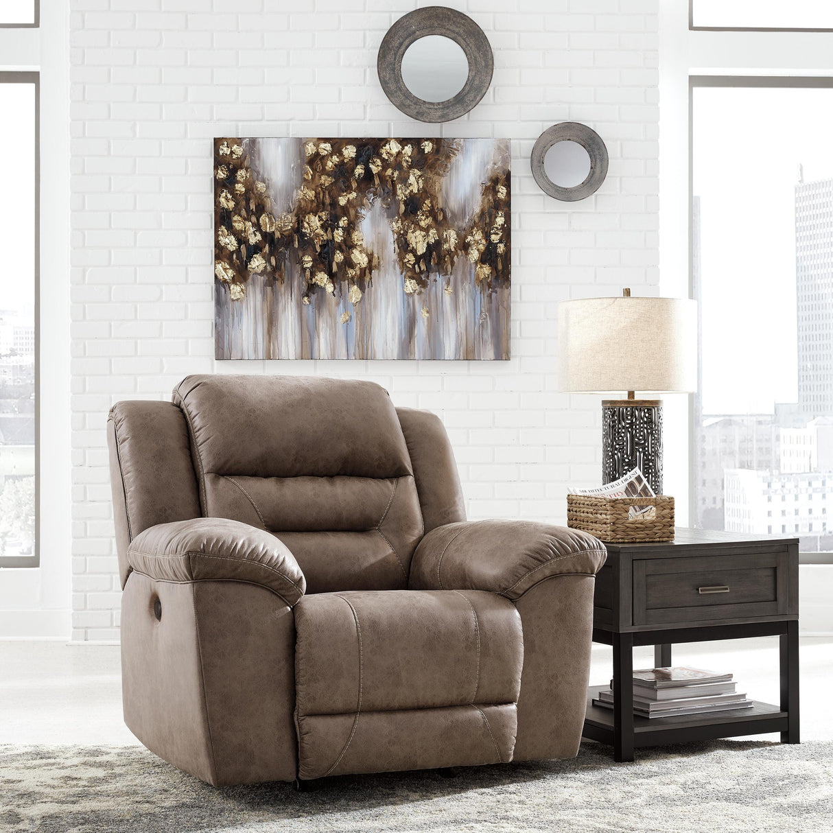 Stoneland Fossil Power Recliner from Ashley Furniture - Luna Furniture
