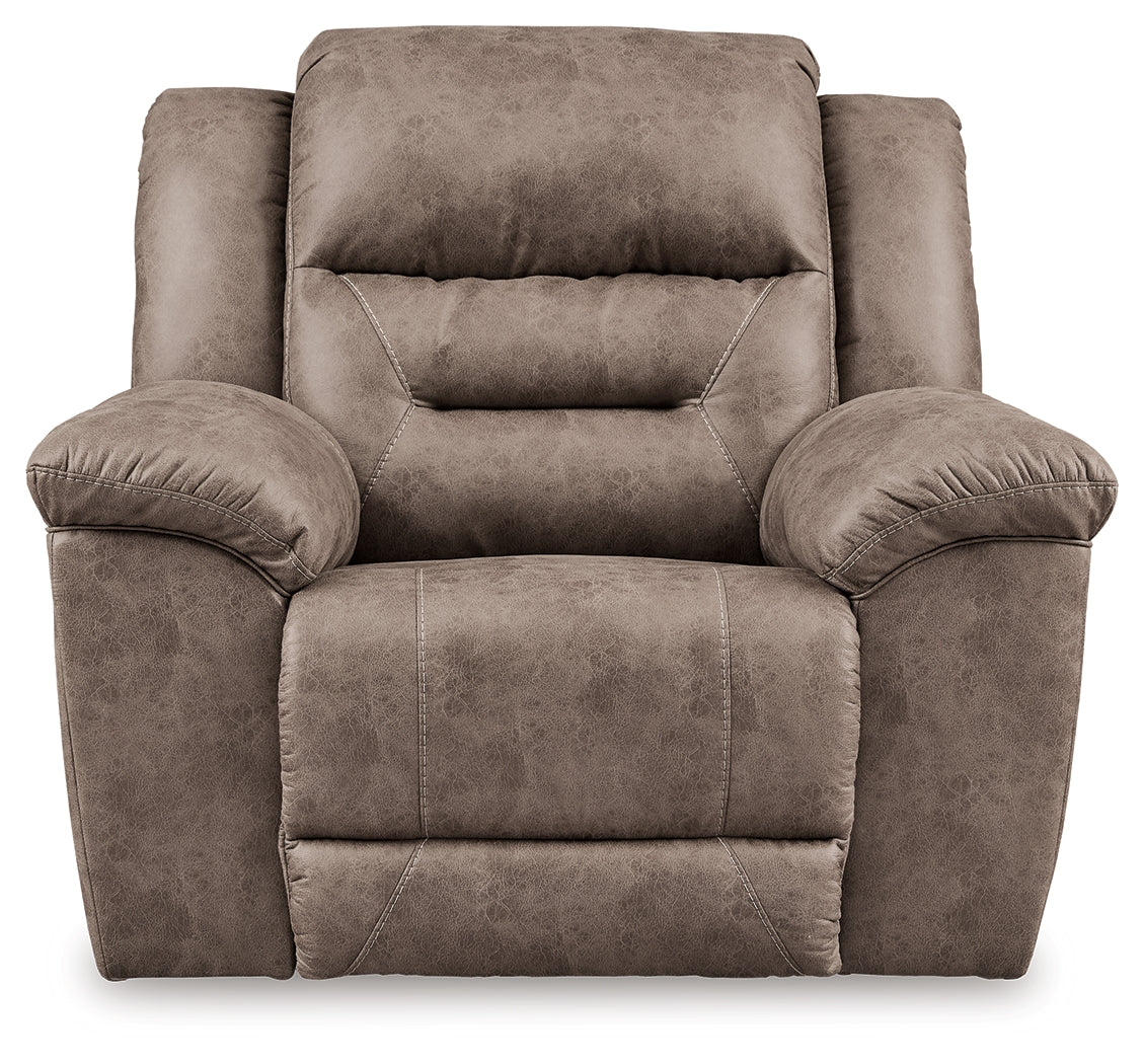 Stoneland Power Reclining Sofa, Loveseat and Recliner in Fossil from Ashley Furniture - Luna Furniture