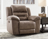 Stoneland Power Reclining Sofa, Loveseat and Recliner in Fossil from Ashley Furniture - Luna Furniture