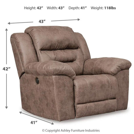 Stoneland Fossil Power Recliner from Ashley - Luna Furniture