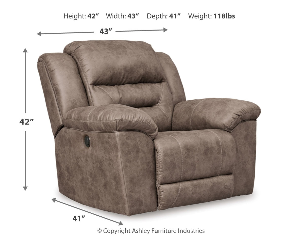 Stoneland Power Reclining Sofa, Loveseat and Recliner in Fossil from Ashley Furniture - Luna Furniture